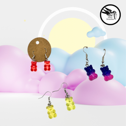 multi gummy bear earrings