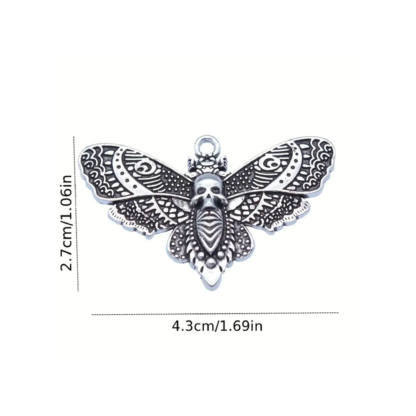 Gothic Death Moth Charm