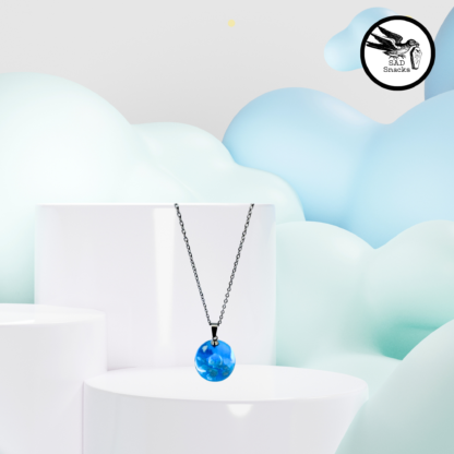 Transparent Blue Sky White Cloud Necklace