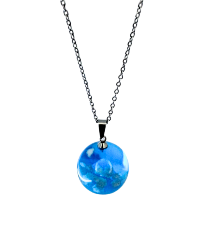 Transparent Blue Sky White Cloud Necklace