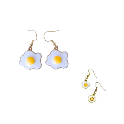 fried egg duo earrings