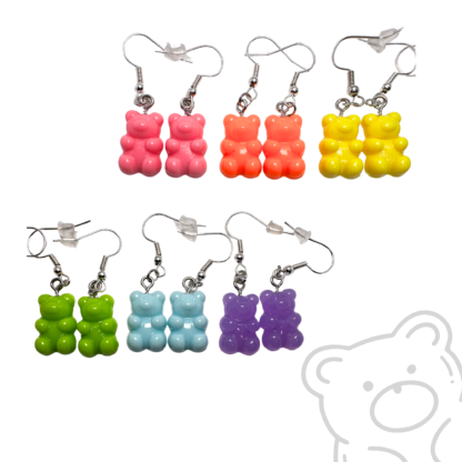 rainbow gummy bear earring set