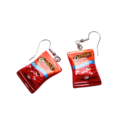 Cheesy snack earrings