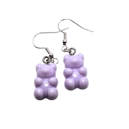 light purple gummy bear earrings