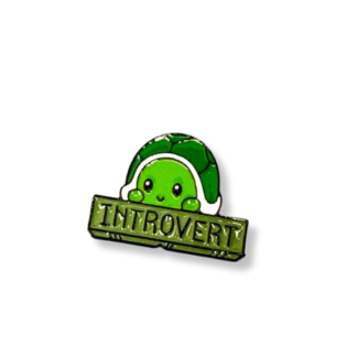 Shy turtle introvert pin