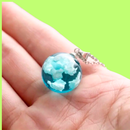 Transparent Blue Sky White Cloud Necklace