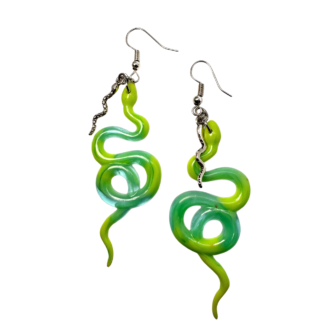 Green resin snakes