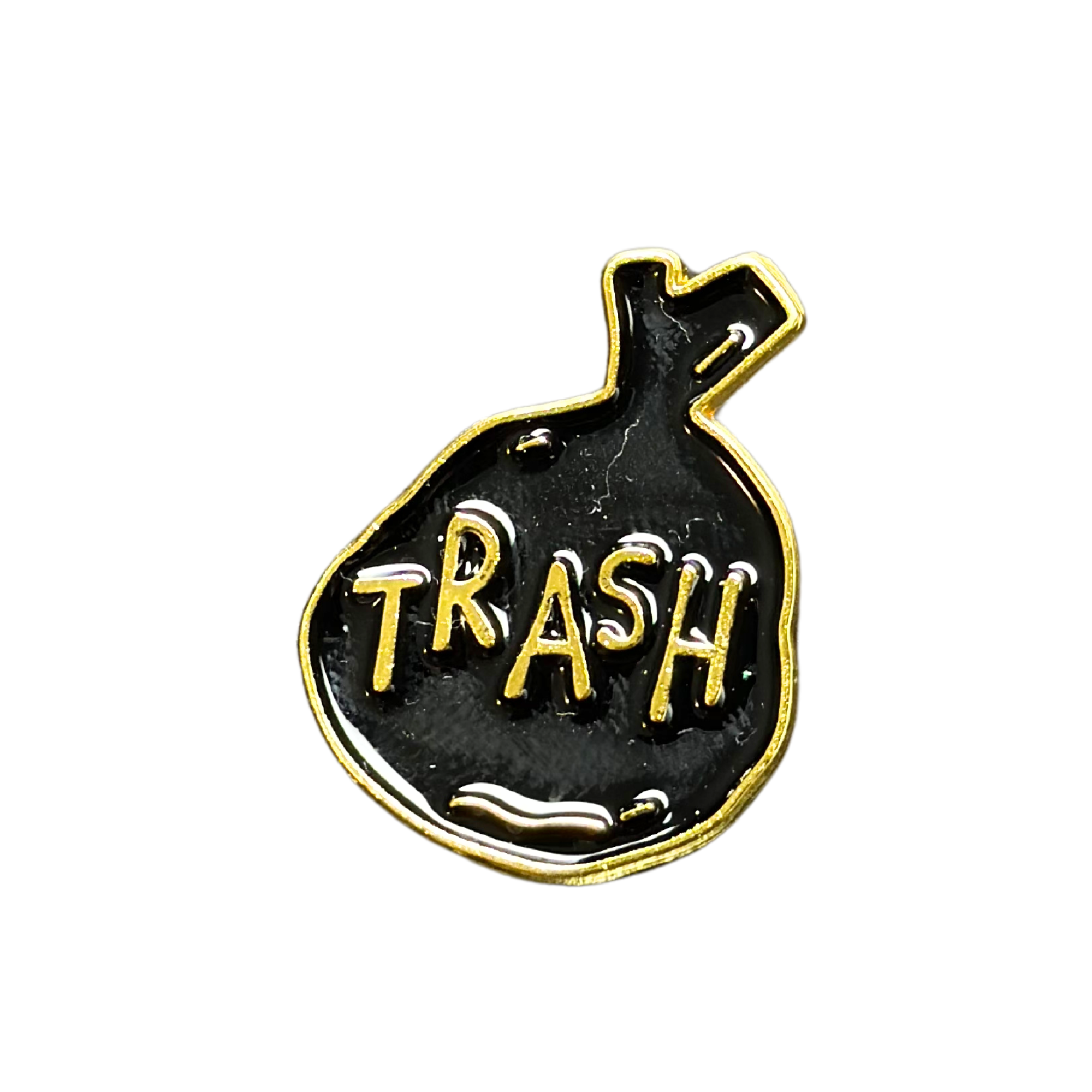 small trash bag lapel pin