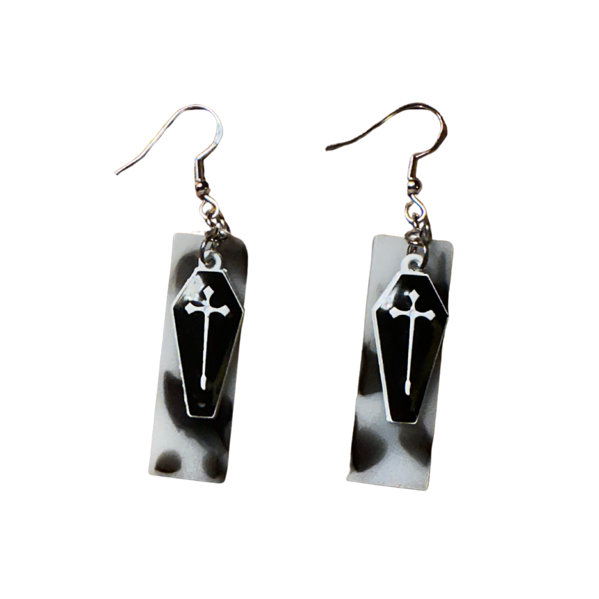 cowboy coffin earrings